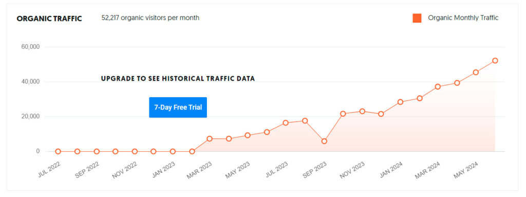 números de visitas orgânicas DT Network