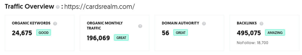 Números da Cards Realm